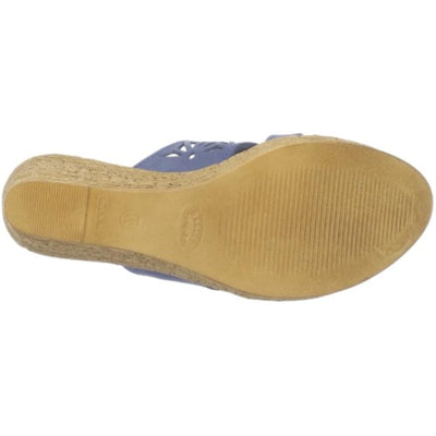 Spring Step Women's Dora Wedge Slide Sandal, Blue, 35 EU/5 M US
