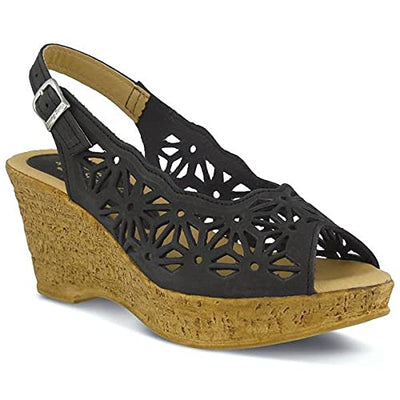 Spring Step Women's Abigail Slingback Sandal Black EU 36 / US 5.5-6