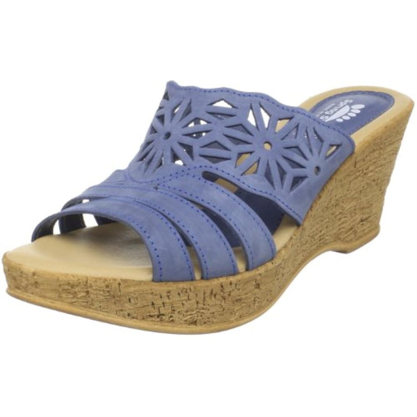 Spring Step Women's Dora Wedge Slide Sandal, Blue, 37 EU/6.5-7 M US