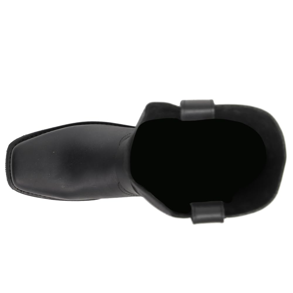 Dingo Mens Dean Harness Square Toe Pull On Motorcycle Casual Boots Mid Calf - Black - Size 8.5 D_M