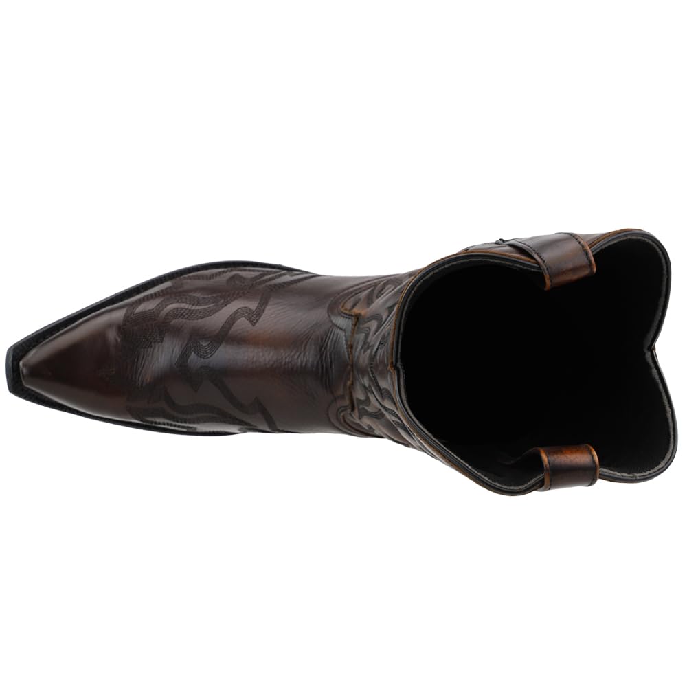 Dan Post Mens Hawk Embroidered Snip Toe Casual Boots Mid Calf - Brown - Size 9.5 D