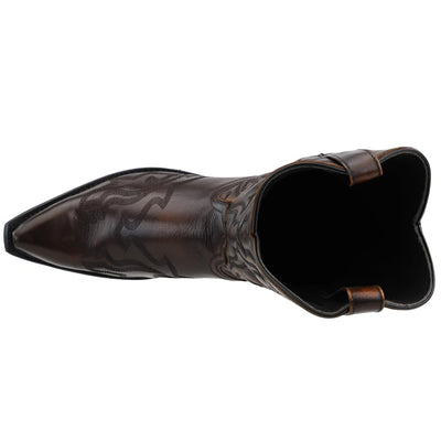 Dan Post Mens Hawk Embroidered Snip Toe Casual Boots Mid Calf - Brown - Size 9.5 D