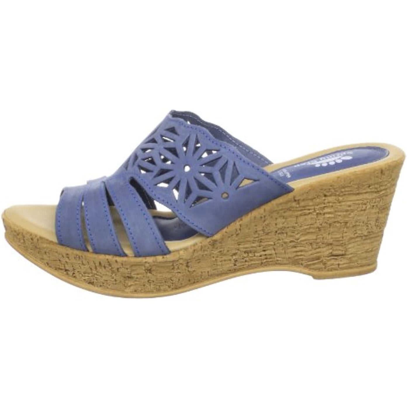Spring Step Women's Dora Wedge Slide Sandal, Blue, 35 EU/5 M US