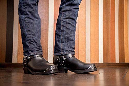 Dingo Boots Mens Chopper Square Toe Boots Mid Calf - Black - Size 11.5 D