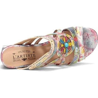 Spring Step L'Artiste Women's Tazlinate Slide Sandal Blue Multi EU 38 / US 7.5-8
