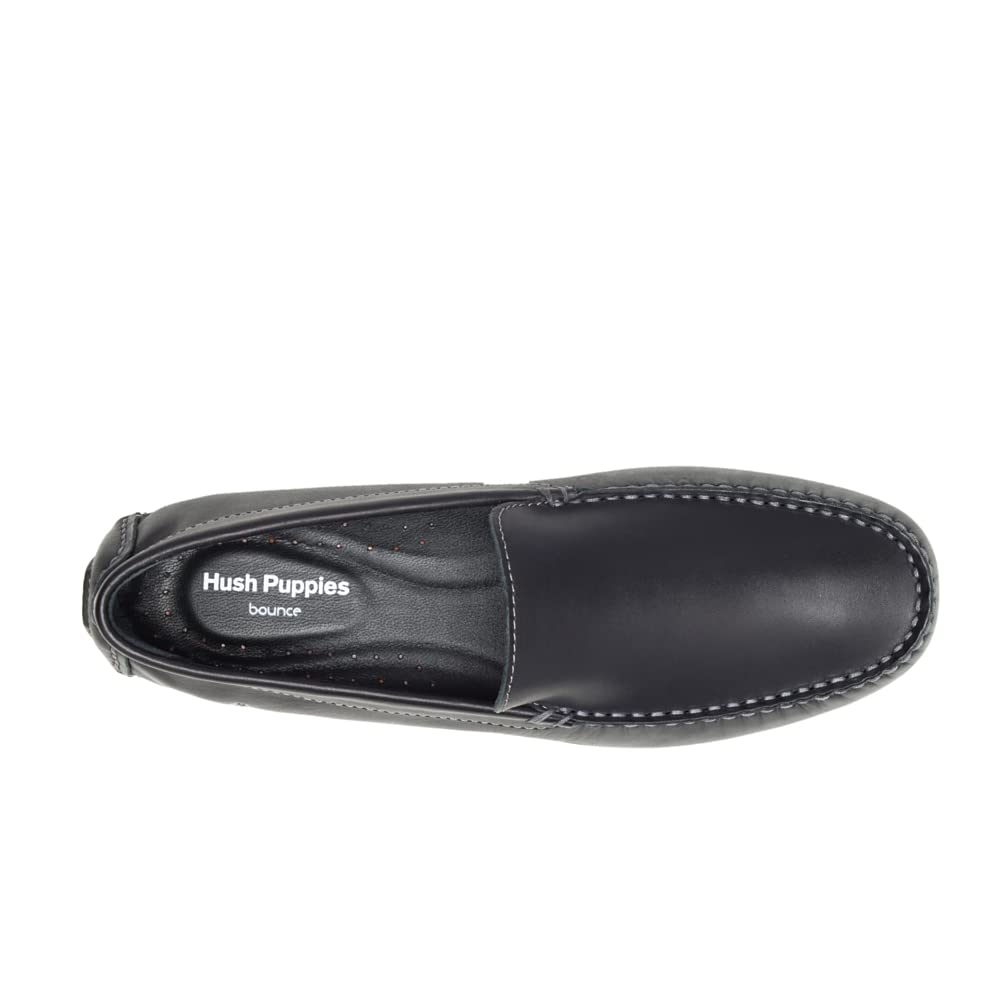 Hush Puppies Men's Monaco II Driving Style Loafer, Black Leather, 7
