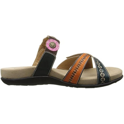 L'artiste by Spring Step Women's Glendora Flat Sandal, Blue/Multi, 37 EU/6.5-7 M US