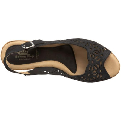 Spring Step Women's Abigail Slingback Sandal,Black,38 EU/7.5 - 8 M US