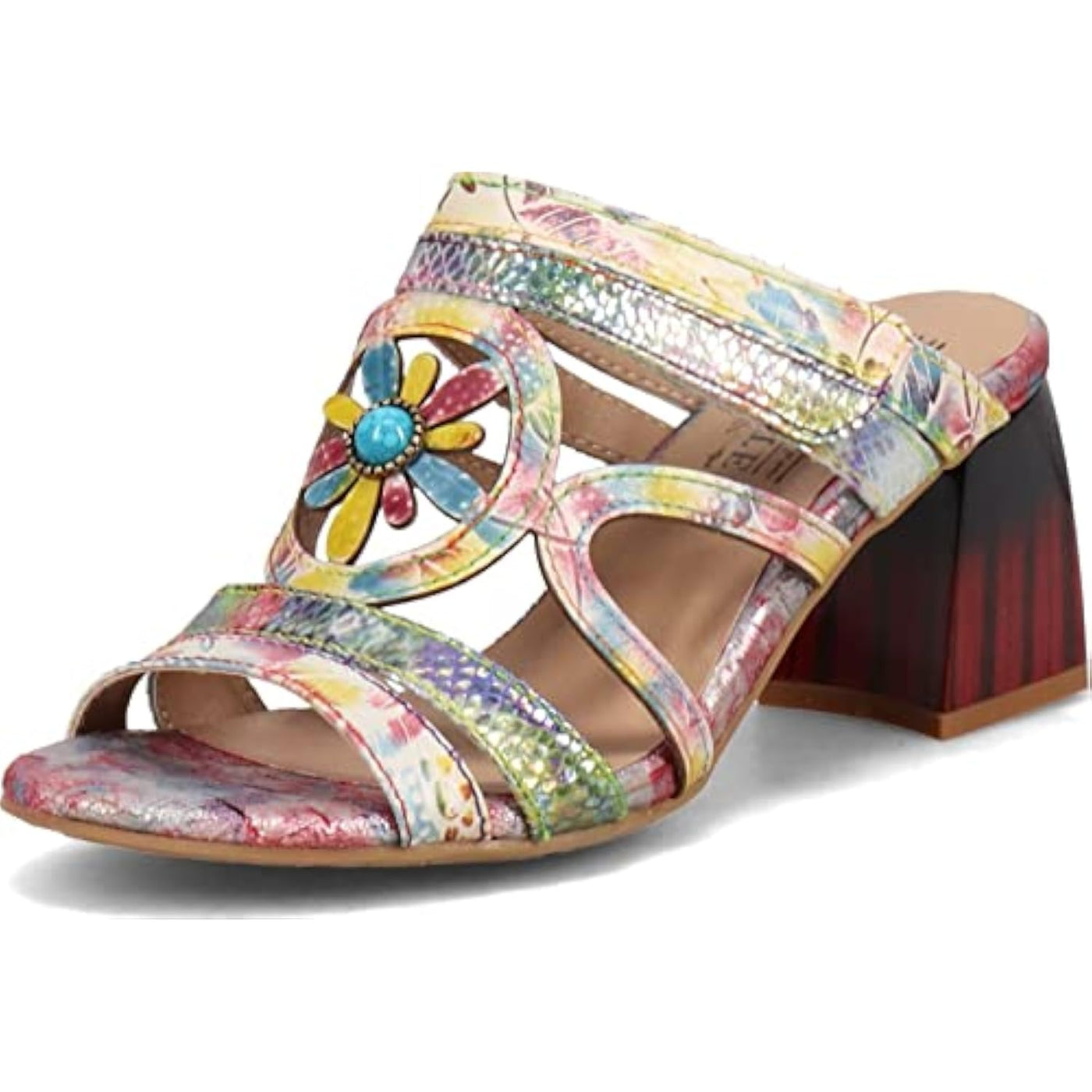 Spring Step L'Artiste Women's Tazlinate Slide Sandal Blue Multi EU 38 / US 7.5-8