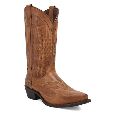 Laredo Mens Silverdale Embroidered Snip Toe Pull On Casual Boots Mid Calf - Brown - Size 12 D