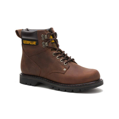 CAT Men's Second Shift Soft Toe Work Boot, Dark Brown, 7.5