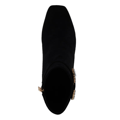 PATRIZIA Women's Tanwyn Classical Boots with Jeweled Ornament and Chunky Heels Black EU 37 / US 6.5-7