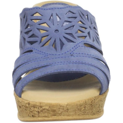 Spring Step Women's Dora Wedge Slide Sandal, Blue, 35 EU/5 M US