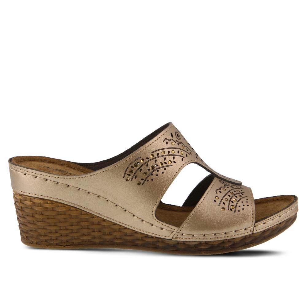 Flexus Mindela Sandals Bronze 38 Euro (Women US 7.