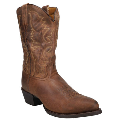 Laredo Dan Post Tan Birchwood R Toe Mens Western Boots 68452, Tan, 9D