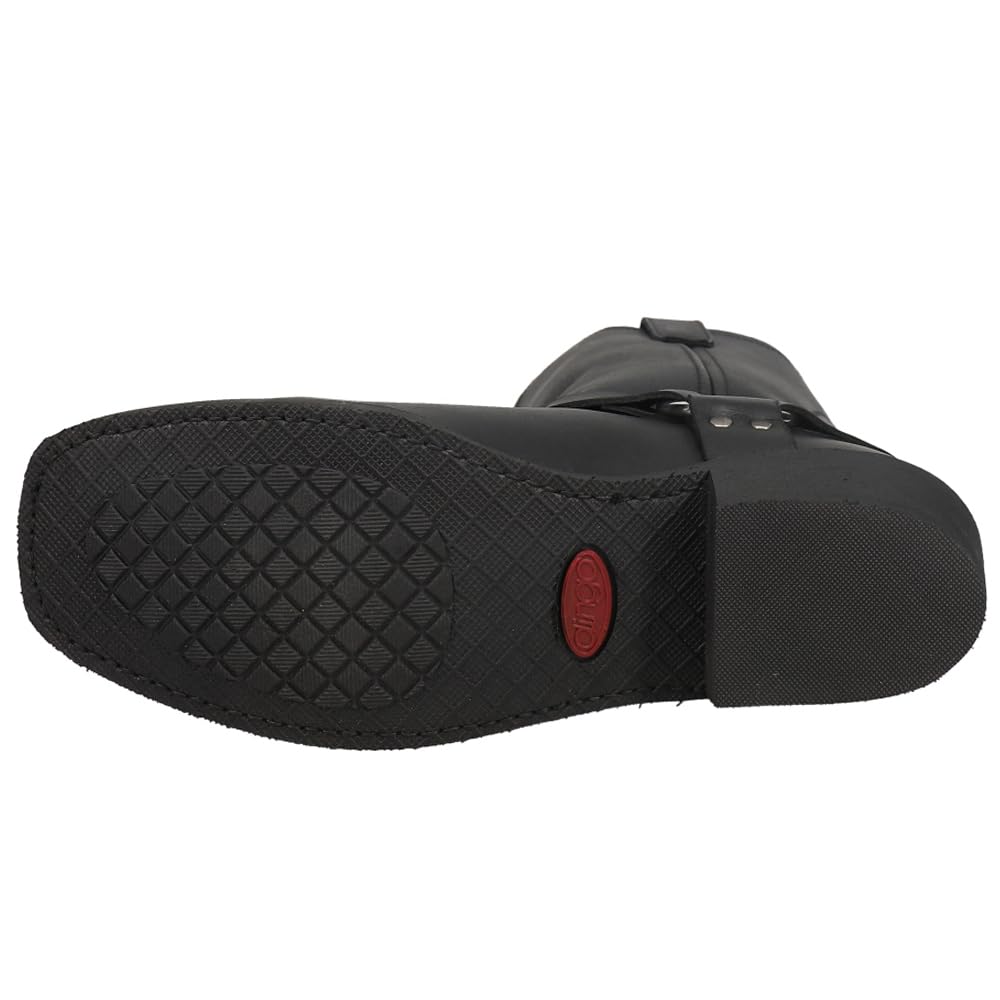 Dingo Mens Dean Harness Square Toe Pull On Motorcycle Casual Boots Mid Calf - Black - Size 8.5 D_M