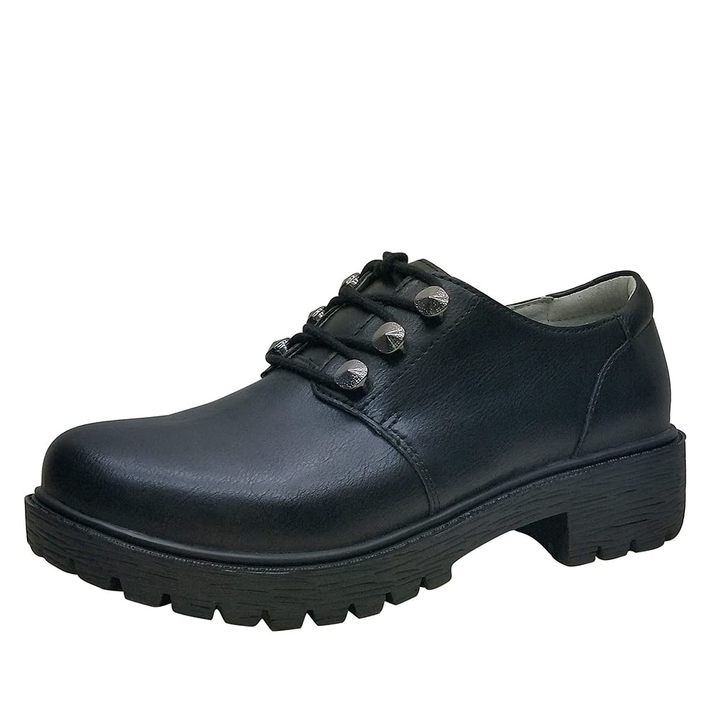 Alegria Women's Resa Platform Lug Loafer Shoes Black 7-7.5 M US