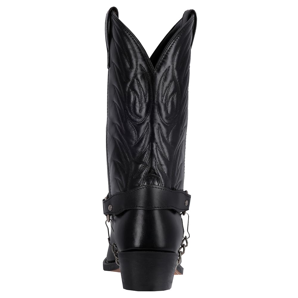 Laredo Men's Concho Harness Western Boot Snip Toe Black 8 EE