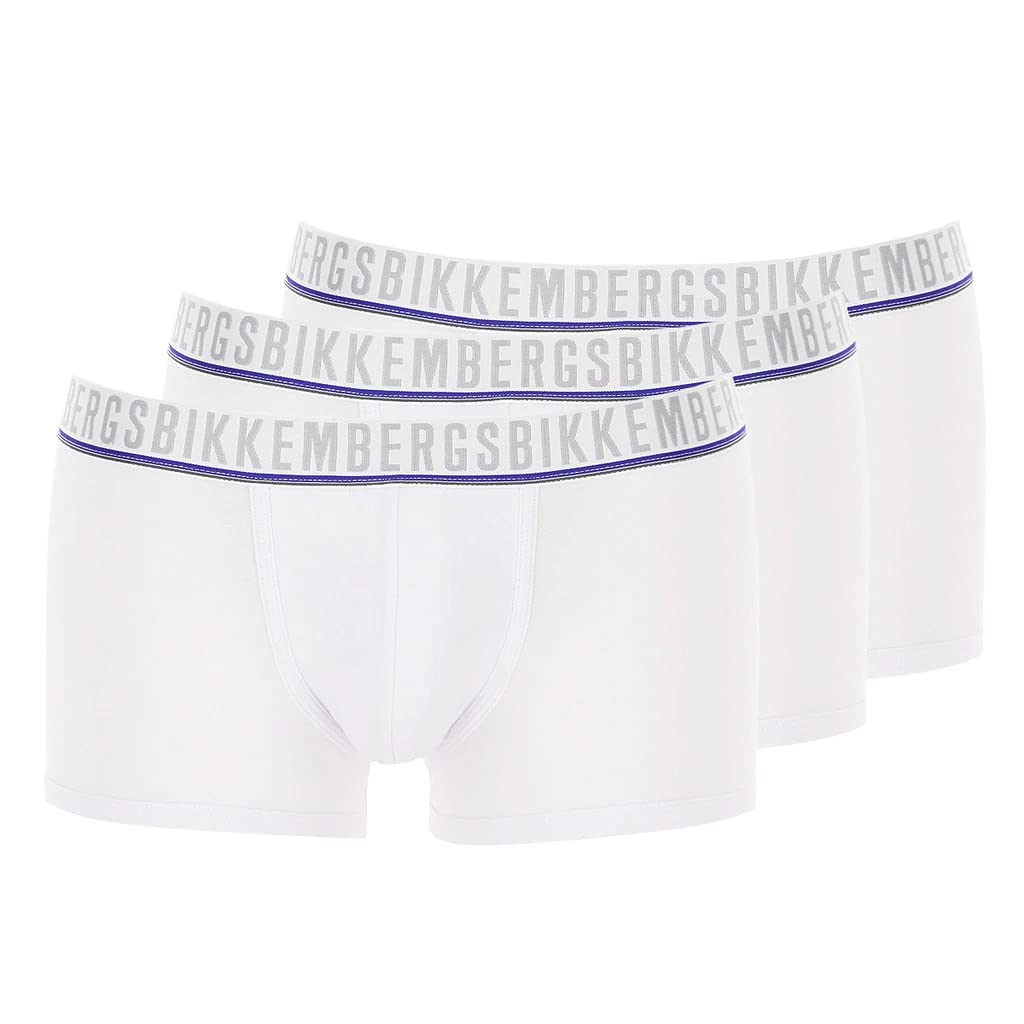 Bikkembergs Pack 3 Trunks Boxer Man tripack Item B41318L1F, 1100 Bianco - White, X-Large