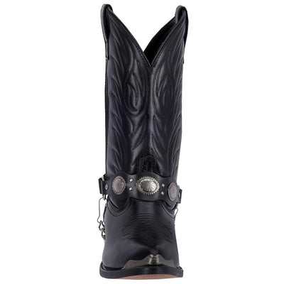 Laredo Men's Concho Harness Western Boot Snip Toe Black 8 EE