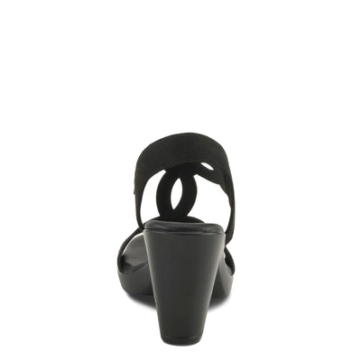 PATRIZIA Women's ILLARA Slip-On T-Strap Heels - Crystal Embellished, Elastic Goring, Cushioned Comfort BLACK EU 41 / US 9.5-10