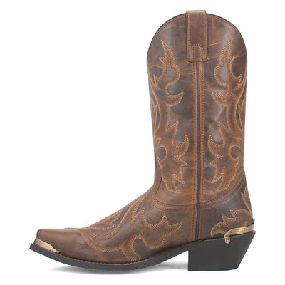Laredo Mens Jameson Embroidered Snip Toe Casual Boots Mid Calf - Brown - Size 9 D