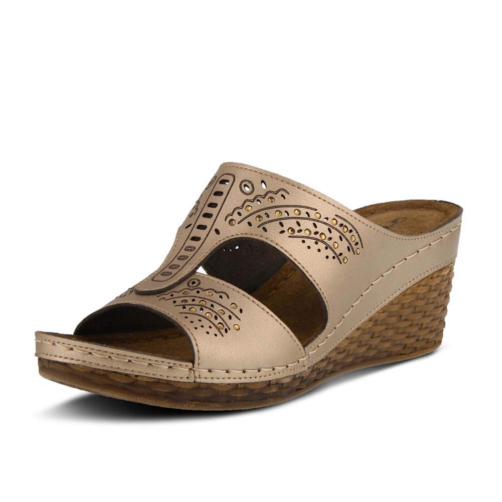 Flexus Mindela Sandals Bronze 38 Euro (Women US 7.