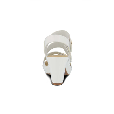 PATRIZIA Spring Step Triodee Sandals for Women - Ladies Casual Platform Sandal with Adjustable Straps- Slip-On Womens Sandals for Formal Event, Outdoor Party - White EU 36 M/US 5.5-6