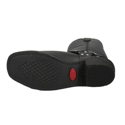 Dingo Mens Chopper Pull On Square Toe Motorcycle Casual Boots Mid Calf - Black - Size 10 2E_M