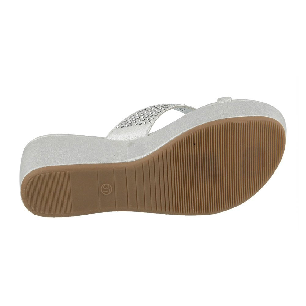 PATRIZIA Women's Luscious Platform Sandal,Silver Manmade,EU 40 M