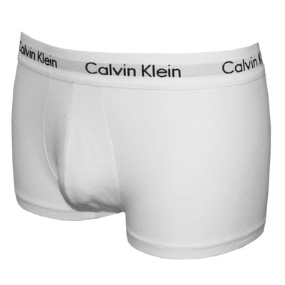 Calvin Klein 3-Pack Cotton Stretch Low Rise Men's Boxer Trunks, White Small