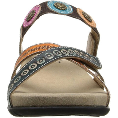 L'artiste by Spring Step Women's Glendora Flat Sandal, Blue/Multi, 37 EU/6.5-7 M US