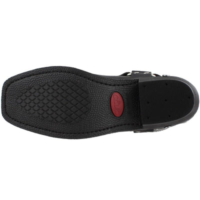 Dingo Mens Chopper Pull On Square Toe Motorcycle Casual Boots Mid Calf - Black - Size 10.5 2E_M