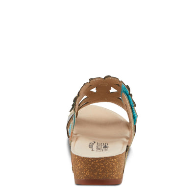 Spring Step L'Artiste Women's LAVONDA - Hand-Painted Floral Sandals with Padded Footbed Grey Multi EU 42 / US 10.5-11