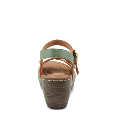 PATRIZIA Spring Step Shantay Wedge Sandals for Women - Ladies Sandals with ankle strap buckle closures - Womens Casuals Sandals for Outdoor - Light Green EU 42 / US 10.5-11