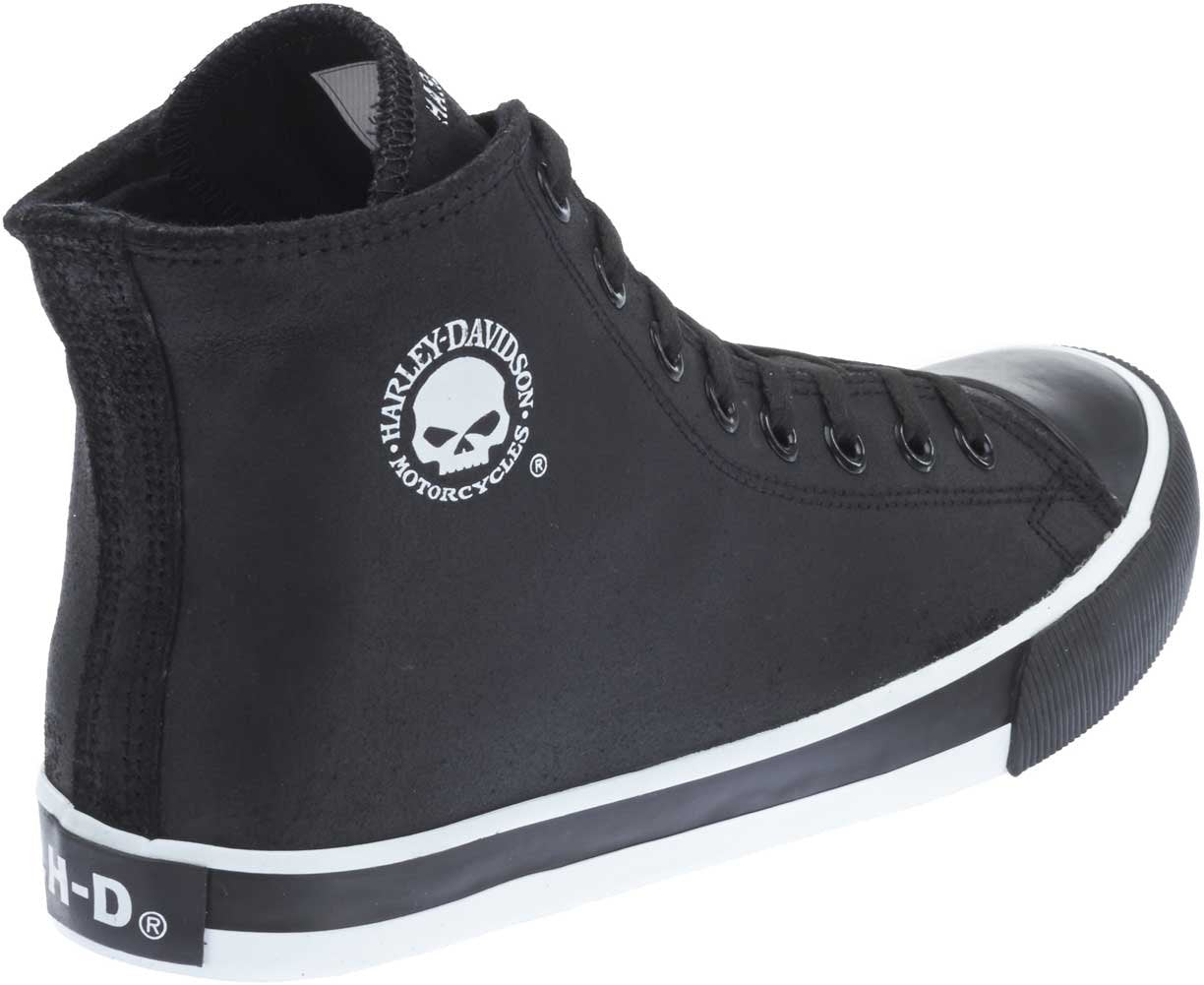 Harley-Davidson Men's Baxter Leather Motorcycle Casual Sneaker, Black/White, 10.5