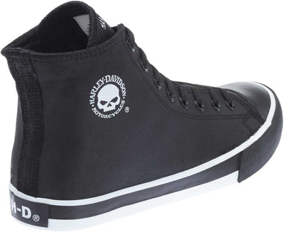 Harley-Davidson Men's Baxter Leather Motorcycle Casual Sneaker, Black/White, 10.5
