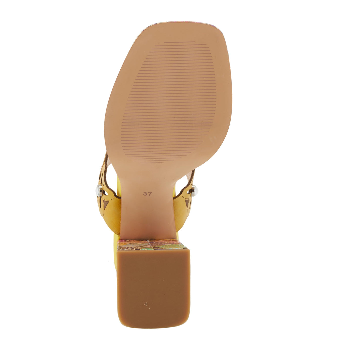 Spring Step L'Artiste Women's ELLAH Double Band Sandals - Chunky Heel, Intricate Designs, Padded Insole