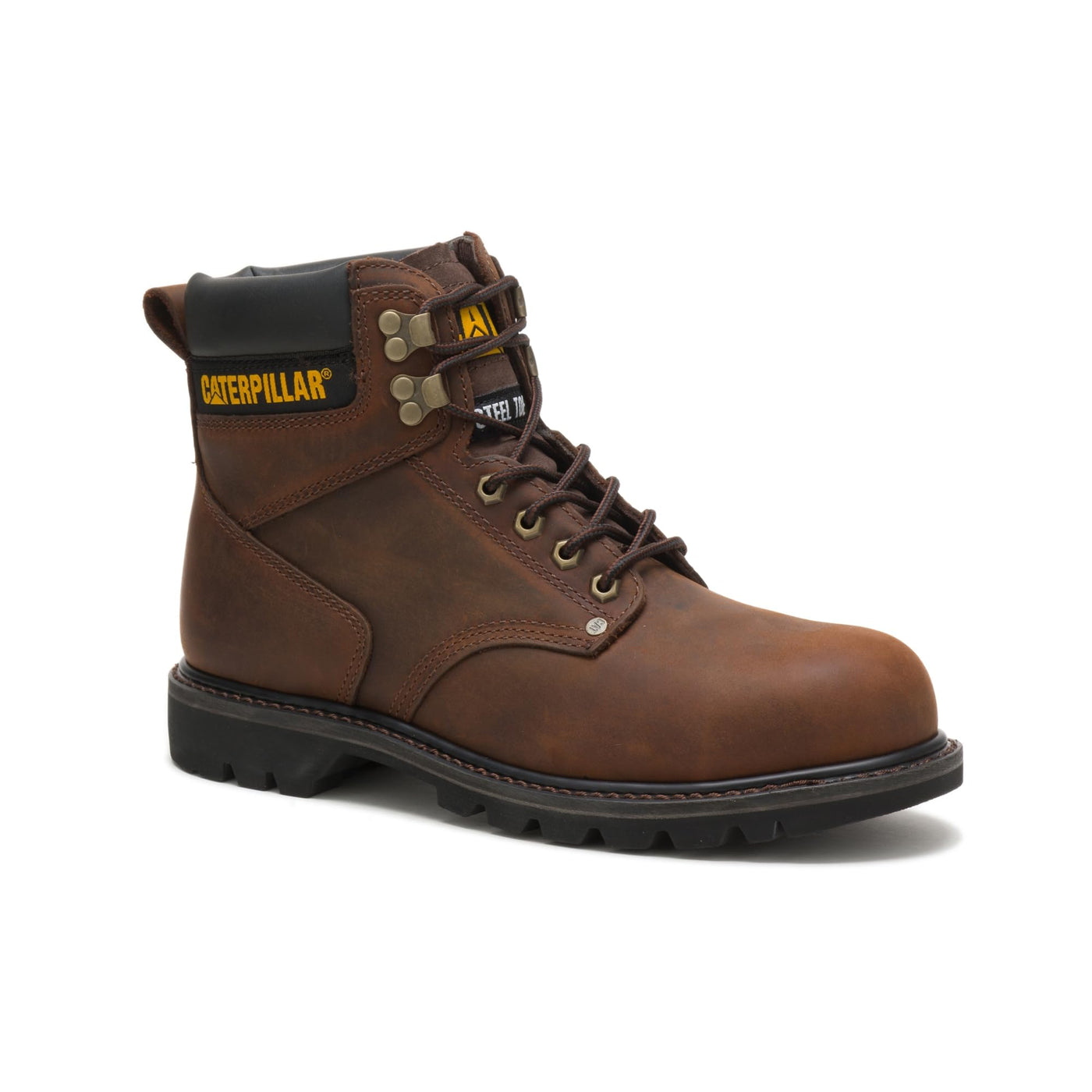 Cat Footwear mens Second Shift Steel Toe Work Boot, Dark Brown, 8.5 US
