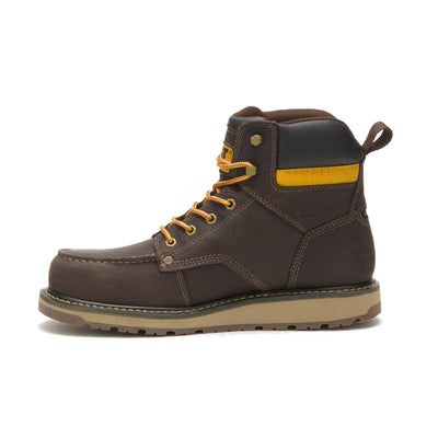 Cat Footwear Calibrate Steel Toe Construction Boot, Mens Leather Brown, 12 Wide