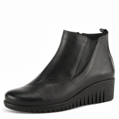 Spring Step Women's Aaronela Leather Bootie Black EU 37 / US 6.5-7