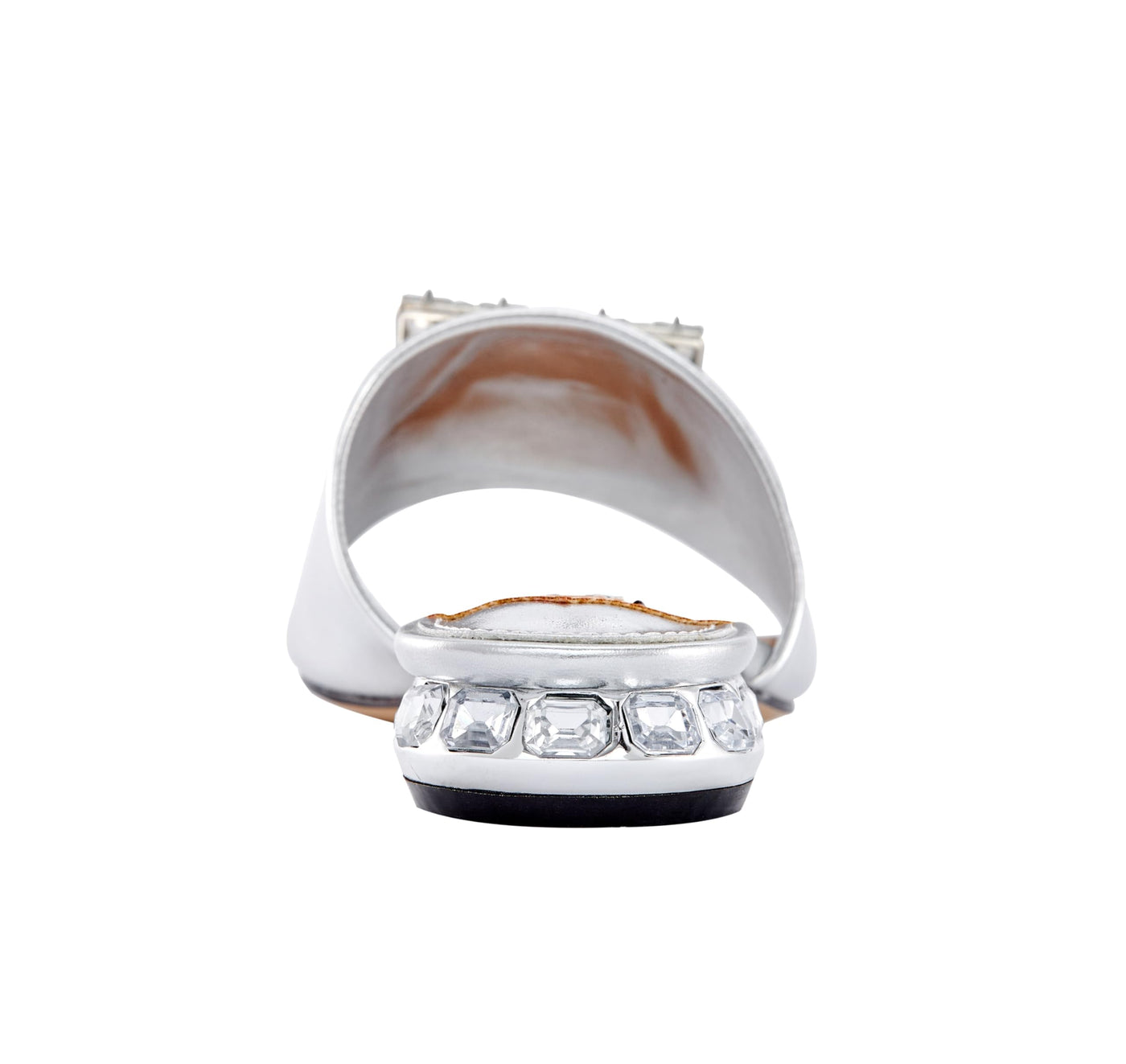 Lady Couture Amore Metallic Jewel Slide, Silver, 7