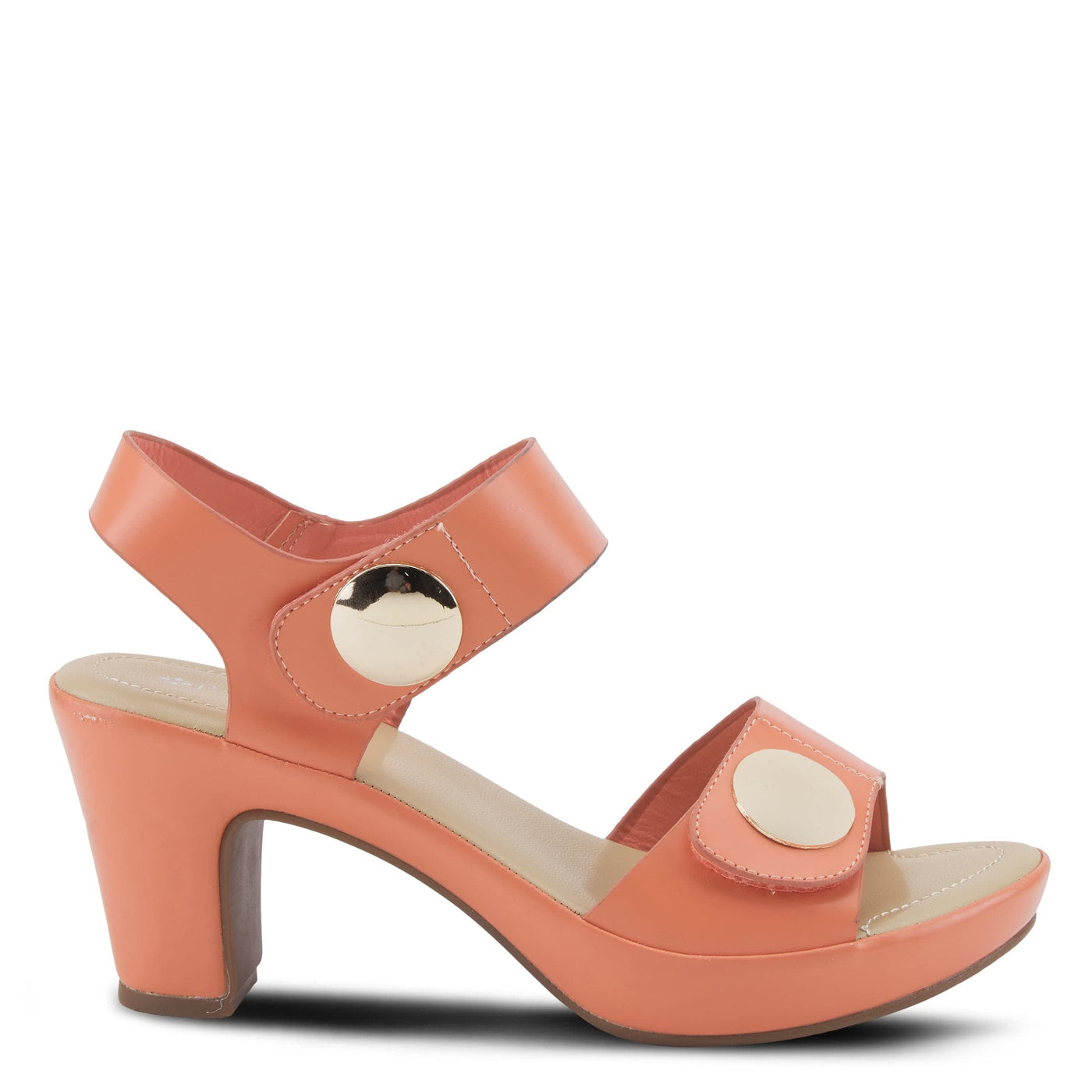 PATRIZIA Spring Step Dade Sandals for Women - Ladies Casual Platform Sandal with Hook and Loop - Slip-On Womens Sandals for Any Event - Peach EU 39 / US 8.5