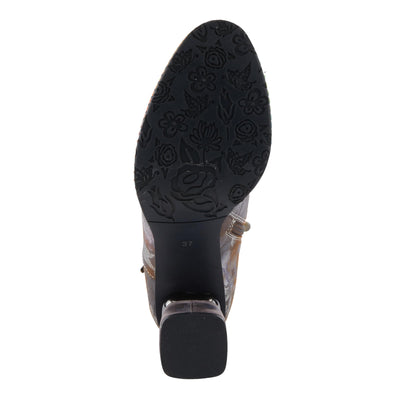 Spring Step L'Artiste Carre Women's Chic Bootie - Multi-Colored Metallics & Floral Designs, Stylish Heeled Ankle Boots Brown Multi EU 39 / US 8.5