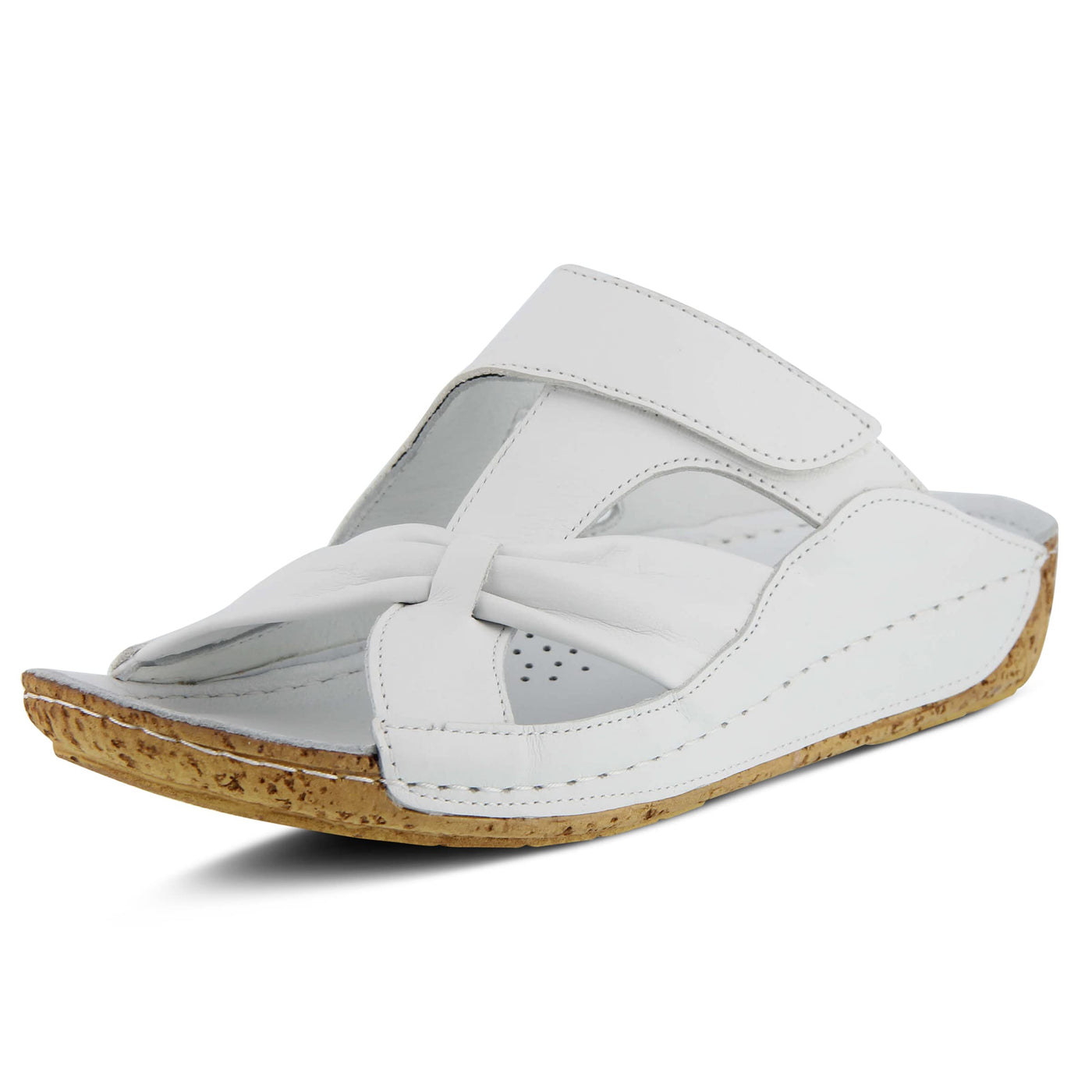 Spring Step Women's Style Gretta White Euro Size 40 Leather Slide Sandal