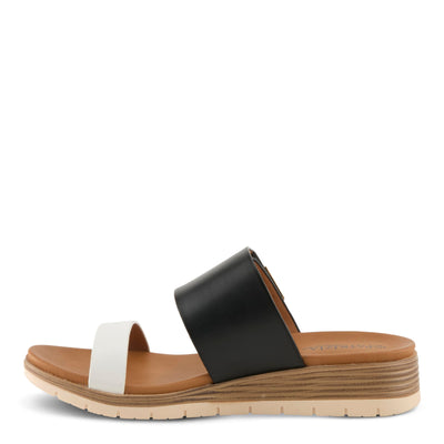 PATRIZIA Women's MALIYAH Hook and Loop Slide Sandals - Adjustable Strap, Cushioned Insole, Stylish Wedge Design BLACK MULTI EU 41 / US 9.5-10
