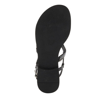 Azura Women's Cartwheel Gladiator Flat Sandal with Jewels and Crystals