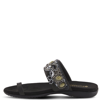 PATRIZIA Women's Amalfi Slide Sandal Black EU 38 / US 7.5-8
