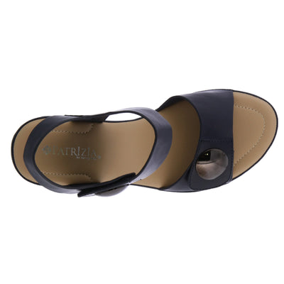 PATRIZIA Spring Step Dade Sandals for Women - Ladies Casual Platform Sandal with Hook and Loop - Slip-On Womens Sandals for Any Event - Navy EU 37 / US 6.5-7
