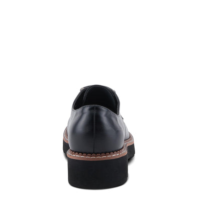 PATRIZIA Women's HAZELINA Oxfords with Burnished Finish, Elastic Laces, and Lightweight EVA Sole Black EU 36 / US 5.5-6